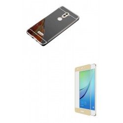 Kit Aluminio Negro + Vidrio Dorado Huawei Mate 9 Lite (Entrega Inmediata)