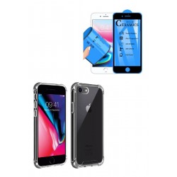 Kit Protector Funda Clean iPhone 8 Plus + Irrompible (Entrega Inmediata)