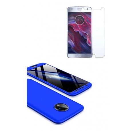 Estuche Protector 360 Motorola Moto G5s Plus Azul + Vidrio (Entrega Inmediata)