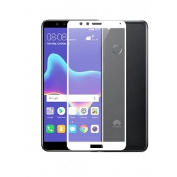 Vidrio Protector Completo Curvo 3d Huawei Y9 2018 Blanco (Entrega Inmediata)