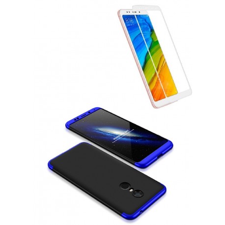 Funda Protector 360 Xiaomi Redmi 5 Plus Azul Bd + Vidrio 3d (Entrega Inmediata)
