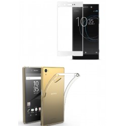 Kit Protector Slim Sony Xperia Xa1 Plus + Curvo Blanco (Entrega Inmediata)