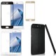 Kit Protector Cuero Zenfone 4 Pro Zs551kl Negro + Vidrio 3d (Entrega Inmediata)