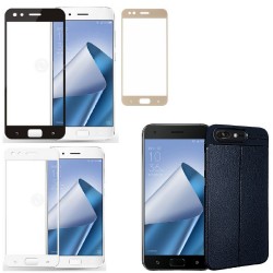 Kit Protector Cuero Zenfone 4 Pro Zs551kl Azul + Vidrio 3d (Entrega Inmediata)