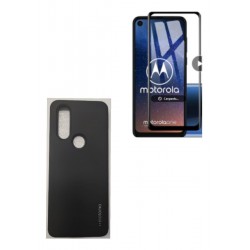Kit Funda Motomo Motorola One Action + Vidrio 6d (Entrega Inmediata)