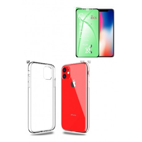 Kit Protector Funda Transparente iPhone 11 + Irrompible (Entrega Inmediata)