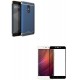 Kit Estuche Acrilico Azul + Vidrio Negro Redmi Note 4x (Entrega Inmediata)