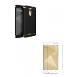 Kit Estuche Acrilico Negro + Vidrio Blanco Redmi Note 4x (Entrega Inmediata)