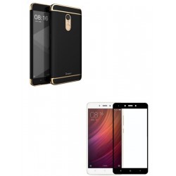Kit Estuche Acrilico Negro + Vidrio Negro Redmi Note 4x (Entrega Inmediata)
