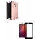 Kit Estuche Acrilico Rosado + Vidrio Negro Redmi Note 4x (Entrega Inmediata)