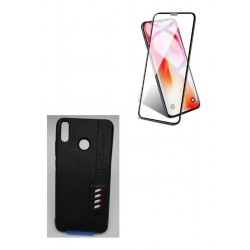 Kit Protector Tpu Cuero Huawei Honor 8x + Vidrio 5d (Entrega Inmediata)