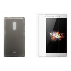 Kit Protector Zte Blade V580 Silicona Humo + Vidrio Templado (Entrega Inmediata)