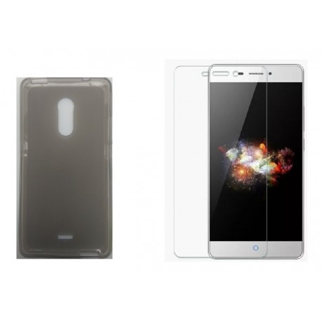 Kit Protector Zte Blade V580 Silicona Humo + Vidrio Templado (Entrega Inmediata)