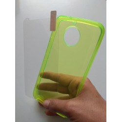 Kit Protector Silicona Verde + Vidrio Motorola G5s Plus (Entrega Inmediata)
