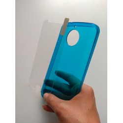 Kit Protector Silicona Azul + Vidrio Motorola Moto G5s Plus (Entrega Inmediata)