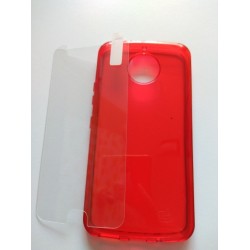 Kit Protector Silicona Roja + Vidrio Motorola G5s Plus (Entrega Inmediata)