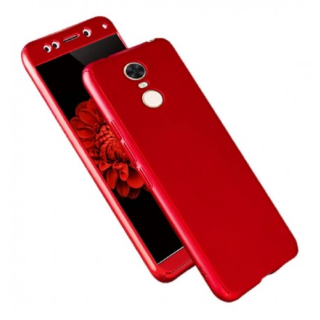 Funda Protector 360 Xiaomi Redmi 5 Plus Rojo + Vidrio (Entrega Inmediata)