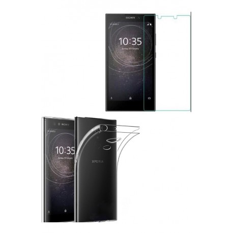 Kit Silicona Slim Protector Sony Xperia L2 +vidrio Plano 2d (Entrega Inmediata)