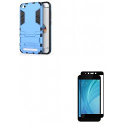 Kit Anti Impacto Azul + Vidrio Negro Xiaomi Redmi 5a (Entrega Inmediata)