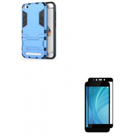 Kit Anti Impacto Azul + Vidrio Negro Xiaomi Redmi 5a (Entrega Inmediata)