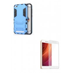 Kit Anti Impacto Azul + Vidrio Blanco Xiaomi Redmi 5a (Entrega Inmediata)
