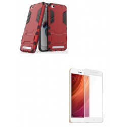 Kit Anti Impacto Rojo + Vidrio Blanco Xiaomi Redmi 5a (Entrega Inmediata)