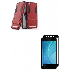 Kit Anti Impacto Rojo + Vidrio Negro Xiaomi Redmi 5a (Entrega Inmediata)