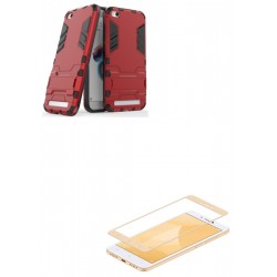 Kit Anti Impacto Rojo + Vidrio Dorado Xiaomi Redmi 5a (Entrega Inmediata)