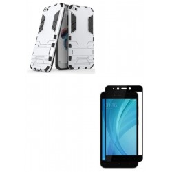 Kit Anti Impacto Plateado + Vidrio Negro Xiaomi Redmi 5a (Entrega Inmediata)