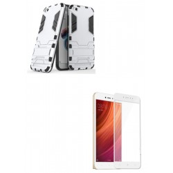 Kit Anti Impacto Plateado + Vidrio Blanco Xiaomi Redmi 5a (Entrega Inmediata)