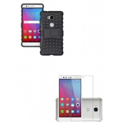 Kit Estuche Armadura Negro + Vidrio Plano Huawei Gr5 (Entrega Inmediata)