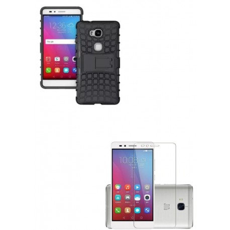 Kit Estuche Armadura Negro + Vidrio Plano Huawei Gr5 (Entrega Inmediata)