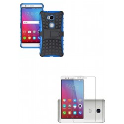 Kit Estuche Armadura Azul + Vidrio Plano Huawei Gr5 (Entrega Inmediata)