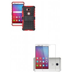 Kit Estuche Armadura Rojo + Vidrio Plano Huawei Gr5 (Entrega Inmediata)