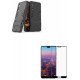 Kit Estuche Anti Impacto Negro + Vidrio 3d Negro Huawei P20 (Entrega Inmediata)