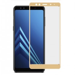 Vidrio Protector Completo Curvo 3d Samsung A8 2018 Dorado (Entrega Inmediata)