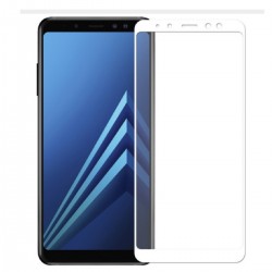 Vidrio Protector Completo Curvo 3d Samsung A8 2018 Blanco (Entrega Inmediata)