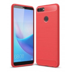Protector Fibra Carbono Original Huawei Y9 2018 Rojo (Entrega Inmediata)