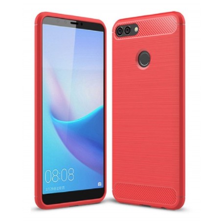 Protector Fibra Carbono Original Huawei Y9 2018 Rojo (Entrega Inmediata)