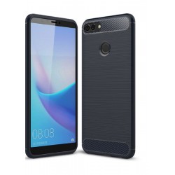 Protector Fibra Carbono Original Huawei Y9 2018 Azul (Entrega Inmediata)