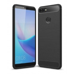 Protector Fibra Carbono Original Huawei Y9 2018 Negro (Entrega Inmediata)