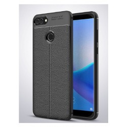 Protector Funda Original Tpu Cuero L Huawei Y9 2018 Negro (Entrega Inmediata)