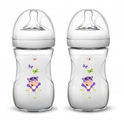 Avent Tetero Biberon Natural 9oz 260ml 1m+ Hipopotamo X2 Und (Entrega Inmediata)