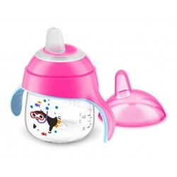 Vaso Entrenador Antiderrame Avent Pinguino 7oz X1 Rosado (Entrega Inmediata)