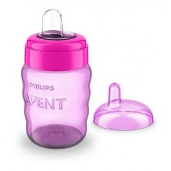 Vaso Boquilla Avent Classic Suave 9oz 260 Ml 9m+ Rosado (Entrega Inmediata)