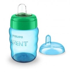 Vaso Boquilla Avent Classic Suave 9oz 260 Ml 9m+ Azul (Entrega Inmediata)