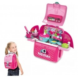 Cocina De Juguete Para Niña Tipo Maleta Morral + Accesorios (Entrega Inmediata)