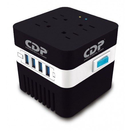 Regulador De Voltaje Cdp Ru-avr 604, 600va / 4 Tomas / 4 Usb (Entrega Inmediata)