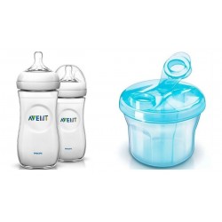 Avent Tetero Biberon Natural 11 Oz + Dosificador Leche Azul (Entrega Inmediata)