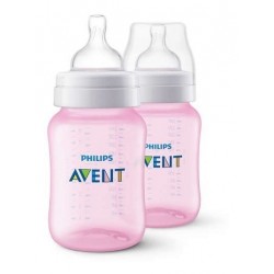 Teteros Biberon Avent Classic + 9 Oz X 2 Anticolicos Rosado (Entrega Inmediata)